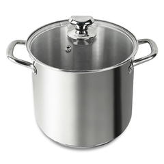 Homatz8L Stainless Steel Pot with Glass Lid 24cm