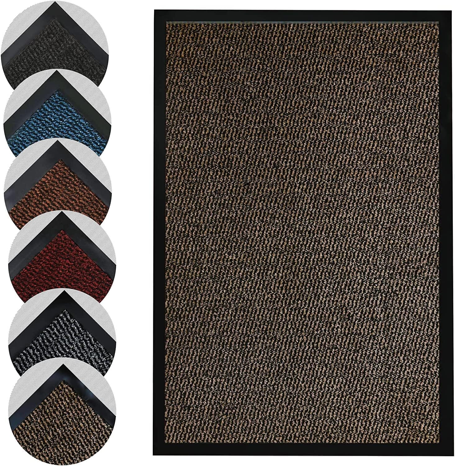 Heavy-Duty Barrier Doormat – Non-Slip, Dirt-Trapping Entrance Mat Door Mats Homatz 40x60cm Brown 