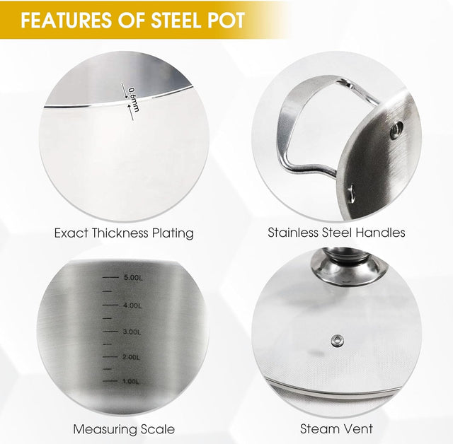 Induction Stainless Steel Pot - Homatz