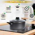 Stock Pot Non-Stick Kitchen Cooking Pot with Glass Lid and Silicon Trivet Mat - Induction Base Aluminum Pot Cooking Homatz 