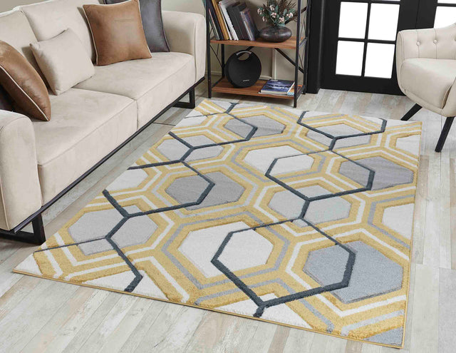 Valencia Rug - Neural Colors with Geometric Patterns Rugs Homatz Gold 750 200x290 