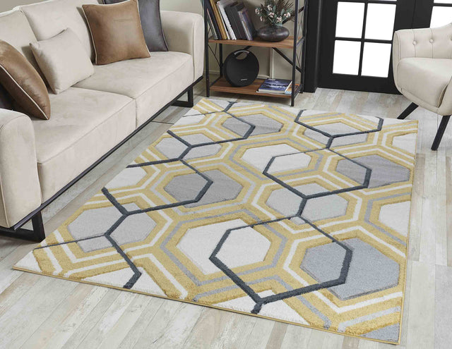 Valencia Rug - Neural Colors with Geometric Patterns Rugs Homatz Gold 750 200x290 